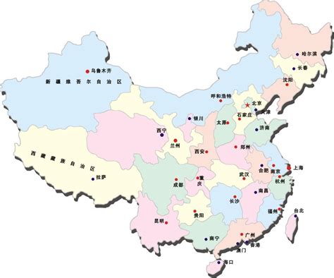 中国省级行政区地图-