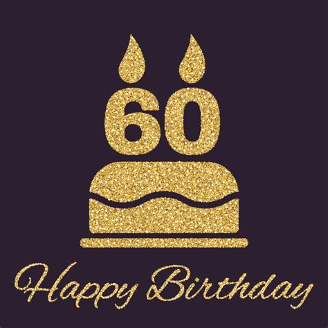 矢量生日快乐图片-矢量60岁蜡烛的生日蛋糕插图素材-高清图片-摄影照片-寻图免费打包下载