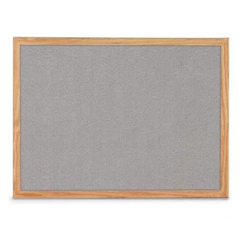 UVP UV6010AKEZ-GREY-LTOAK Grey tack board 24' x 18' with Light Oak wood ...