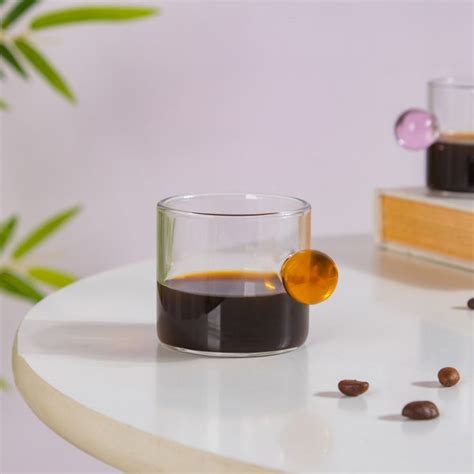 Mini Espresso Shot Glass Cup Amber 70ml