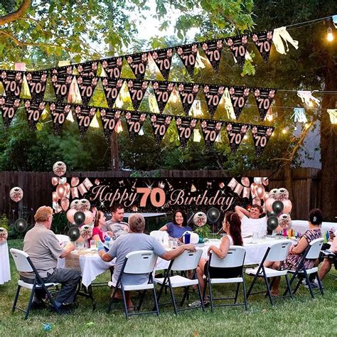 Buy మహిళల కోసం స్వీడన్ 70 వ పుట్టినరోజు అలంకరణలు, రోజ్ గోల్డ్ హ్యాపీ 70 ...