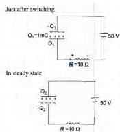At time t = 0, terminal A in the circuit shown in the figure is ...