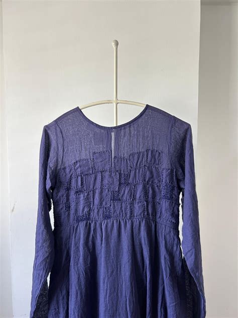 Layered MulMul Dress with Yoke Applique – Silai Studio