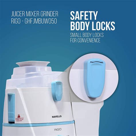 HAVELLS RIGO 500W Juicer Mixer Grinder 2 JAR (White & Light blue ...