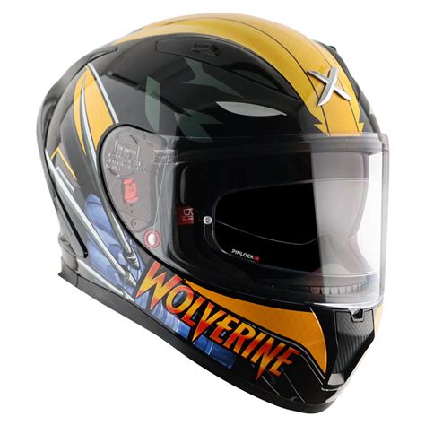 AXOR Street Marvel Wolverine Gloss Black Yellow Helmet– Moto Central
