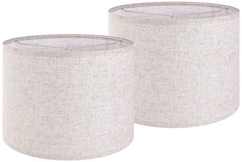 Large Drum Lamp shades Set of 2 Oatmeal Linen Lampshade 16" Top x 16 ...