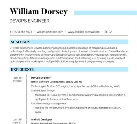 Image result for DevOps Engineer Resume