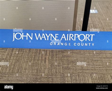 Close-up of sign for Orange County John Wayne Airport, Santa Ana, California, June, 2021 Stock ...