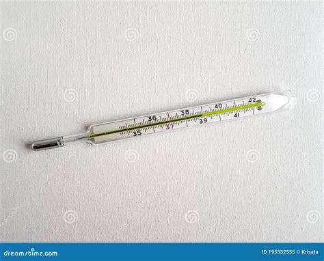 Close Up Traditional Medical Mercury-in-glass Thermometer for Measuring ...