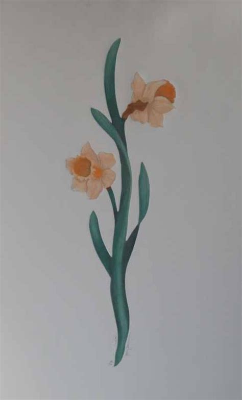 Daffodils I by Nancy Elizabeth Nevin - 18 X 30 Inches (Original Etchin ...