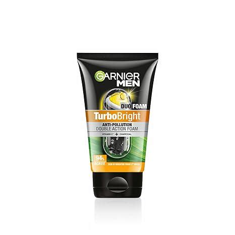Garnier Men Turbo Bright Double Action Face Wash, Deep Cleansing Anti ...