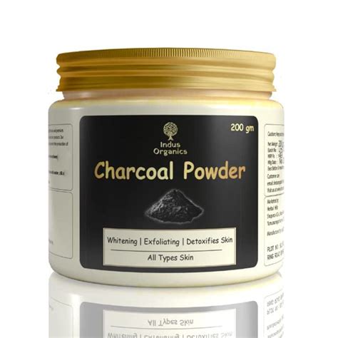 Indus Organics 100% Natural Activated Charcoal Powder 200gm Ideal for ...