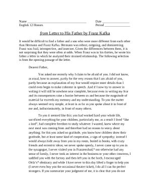 Franz Kafka's Letter to his Father - Library of Babel Doc Template ...