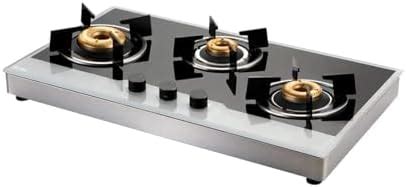 Glen 3 Burner Built In Glass Hob TOP | Auto Ignition | 8 MM Toughened ...