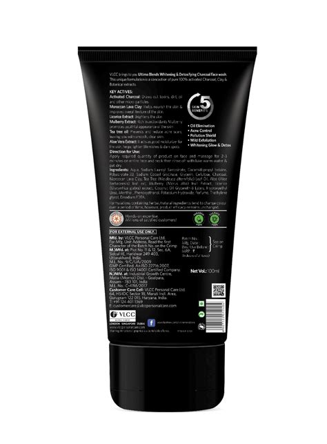VLCC Ultimo Blends Whitening & Detoxifying Charcoal Face Wash, 100 ml ...