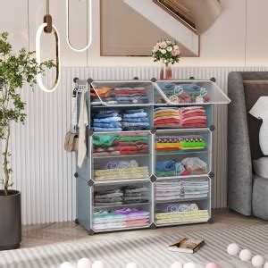 COROID Plastic Cloth Almari Wardrobe 6-Door 12-Shelf Plastic ...