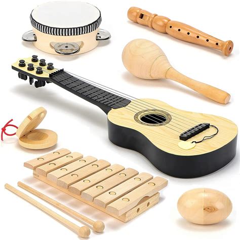 L Learning Toy Boxes Wooden Musical Instruments for Toddlers – 7-Piece ...