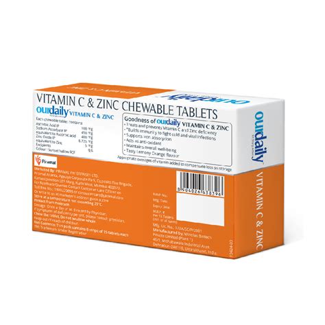Buy Ourdaily Vitamin C & Zinc Tablets Online | Vitamin C with Zinc ...