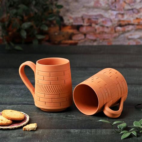 Terracotta Nawabi Jumbo Mug – Handcrafted Natural Clay Large Mug by The ...
