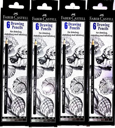 Faber-Castell 6 Pc Drawing Pencil Set-Pack of 4|Black : Amazon.in: Home ...