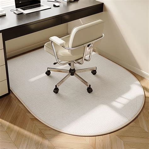 Under Desk Soundproof Floor Mat - Beige, 47.2x39.4" Low-Pile Office Rug ...