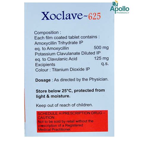 XOCLAVE 625MG TABLET Price, Uses, Side Effects, Composition - Apollo ...
