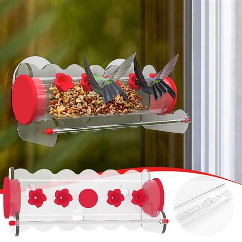 1 Pack Window Hummingbird Feeder, Hummingbird Feeder with Strong ...
