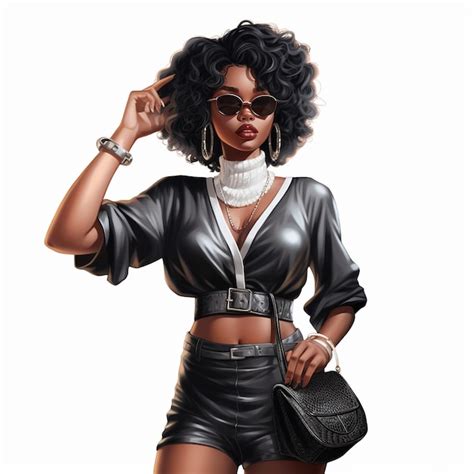 Dessin Black Girl Fashion Clipart Black Girls Magic Clip Génératif ai ...