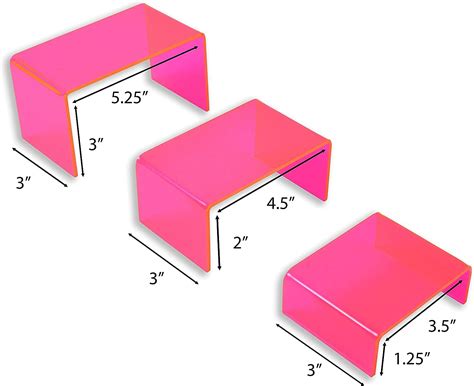 Buy X-FLOAT Neon Pink Acrylic Display Risers (Set of 6) Online at ...
