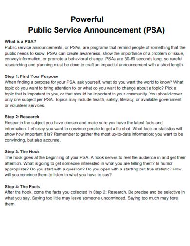 Image result for Public Service Announcement Examples