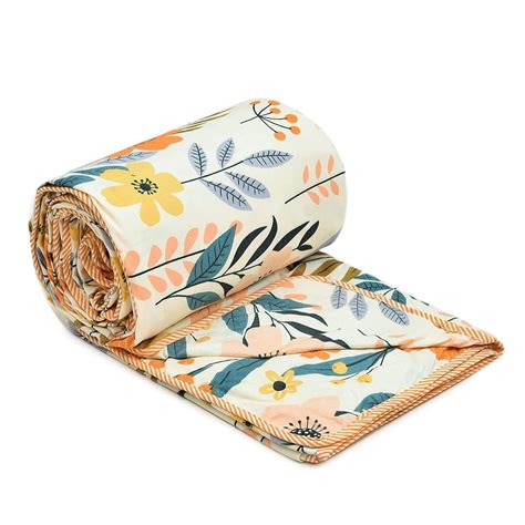 Microfibre Cotton Lightweight Printed Dohar (White Tulip)