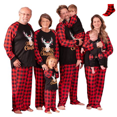 PatPat Merry Christmas Pajamas Men Family Matching 2 Piece Holiday Pjs ...
