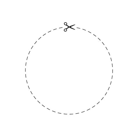 Scissor with dash cut line black dots border on white voucher vector ...