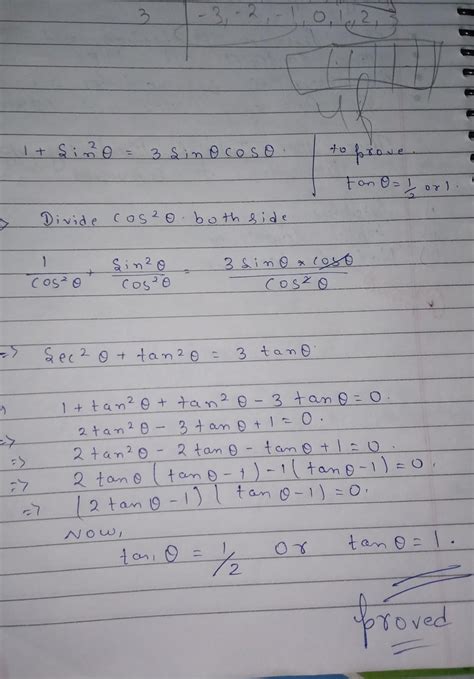 if 1 + sin squared theta is equal to 3 sin theta cos theta then prove ...