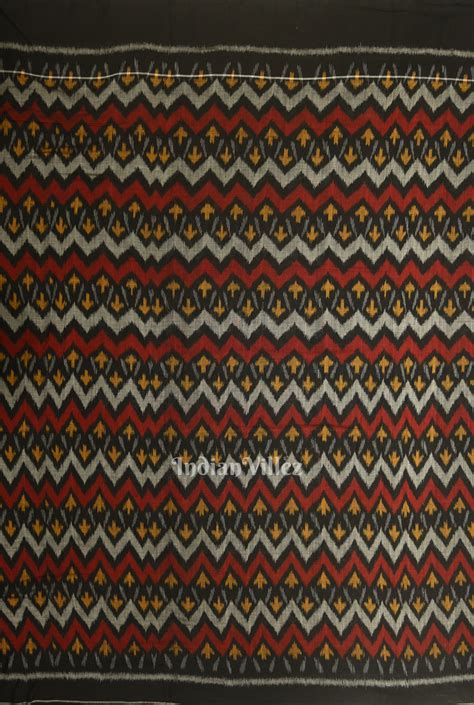 Black with Multi Color Odisha Ikat Cotton Fabric – IndianVillèz