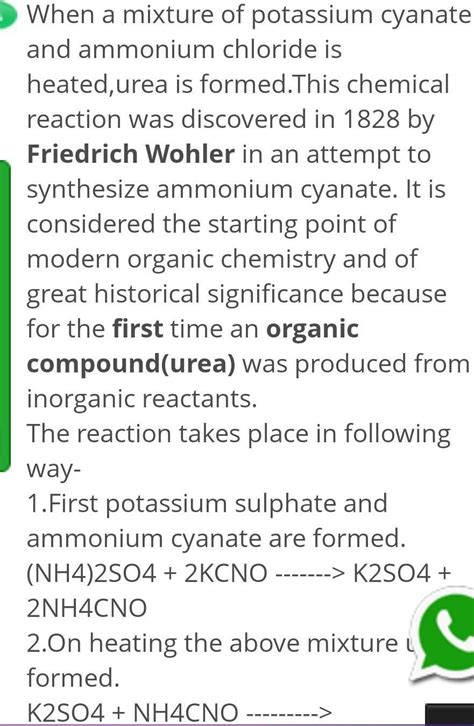 when ammonium sulphate react with potassium cyanate - Brainly.in