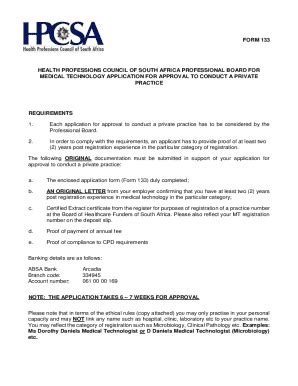 2014-2026 ZA HPCSA Form 133 - Blank Fillable Template | Fill Out, Print ...