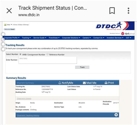 [Resolved] DTDC Courier & Cargo — tracking update is wrong | 1814738
