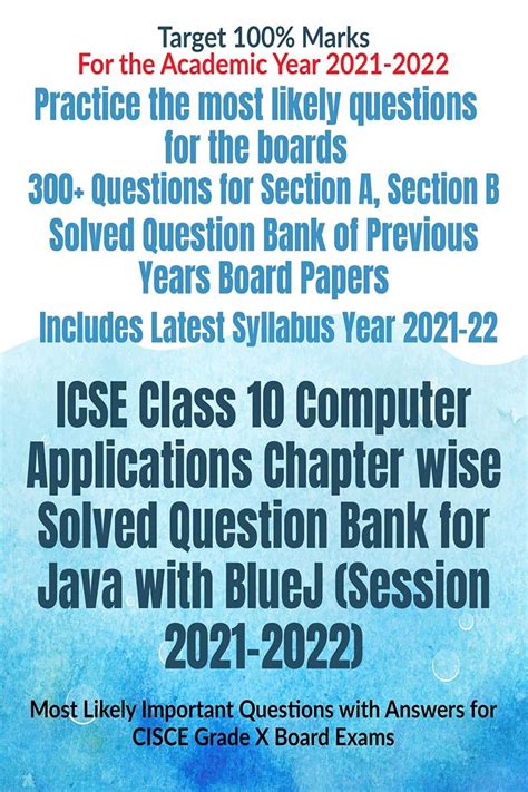 ICSE Class 10 Computer Applications Chapter wise Solved Question Bank ...