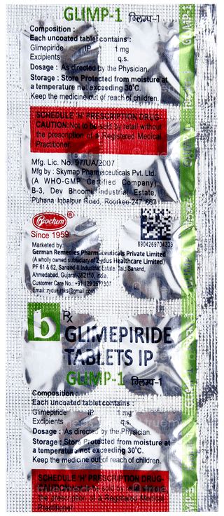 Glimp 1 Tablet: Uses, Side Effects, Price & Substitutes