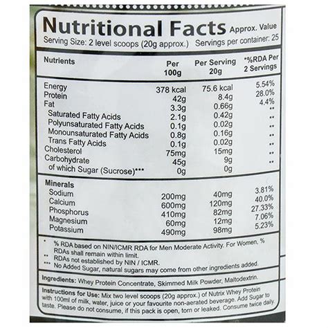 Nutrix Whey Protein Powder, 1 kg Price, Uses, Side Effects, Composition ...