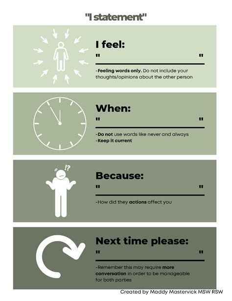 I Statements Worksheets