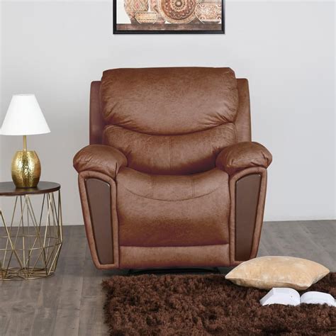 Buy Moscow Brown Faux Leather One Seater Electric Recliner from Home ...