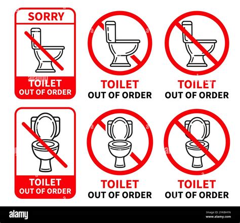 Toilet restroom out of order, public WC washroom closed, not work ...