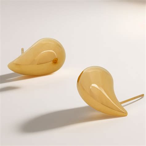 Real Gold Plated Stainless Steel Chunky Teardrop Earrings - Accessorize ...