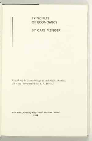 Carl Menger Principles of Economics 的图像结果