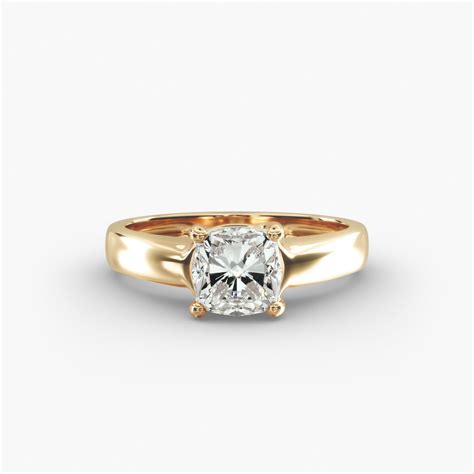 GIA 0.50 Carat J-VS2 Cushion Cut Diamond Thin Cross Prong Diamond ...