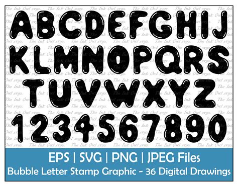 Free printable bubble letter numbers, Download Free printable bubble ...
