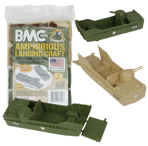 Buy BMC Classic Marx Landing Craft - 4pc Tan vs. OD Green Plastic Army ...
