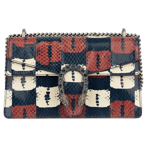 Gucci Dionysus Blue, Red and White Python Shoulder Bag For Sale at ...